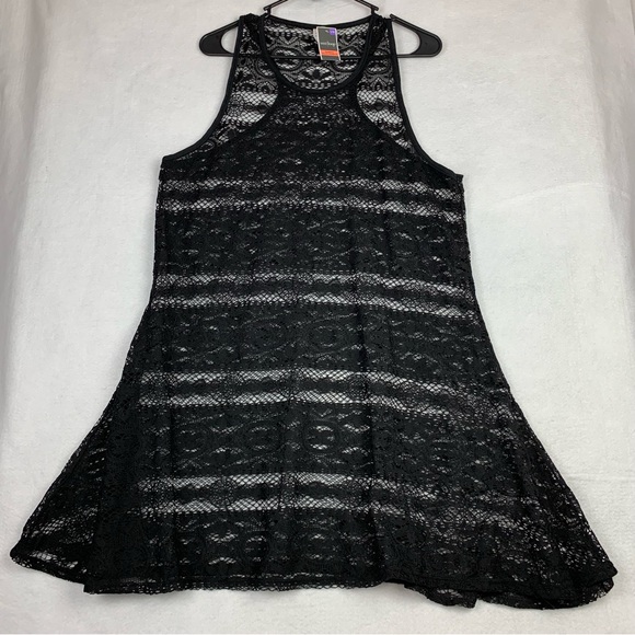 West Loop Black Lace Stretch Beach Swimsuit Cover-Up Womens Comfort Fit L/XL NWT - Picture 5 of 8